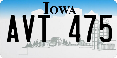 IA license plate AVT475