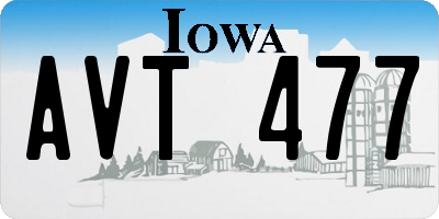 IA license plate AVT477