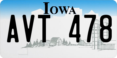 IA license plate AVT478