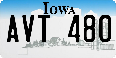 IA license plate AVT480