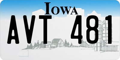 IA license plate AVT481
