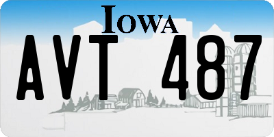IA license plate AVT487