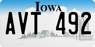 IA license plate AVT492