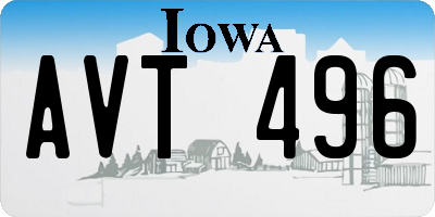 IA license plate AVT496