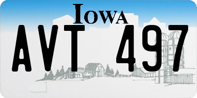 IA license plate AVT497
