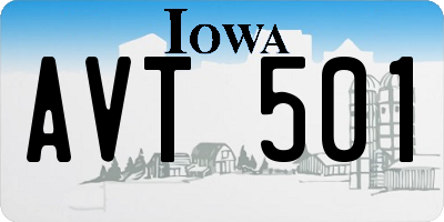 IA license plate AVT501