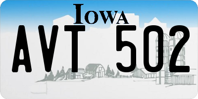 IA license plate AVT502