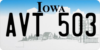 IA license plate AVT503