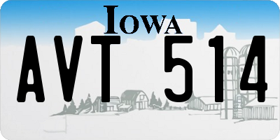 IA license plate AVT514