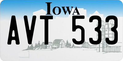 IA license plate AVT533
