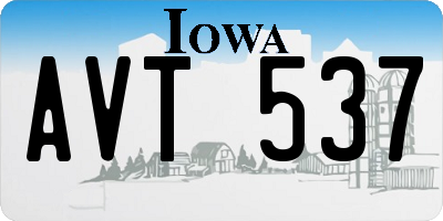 IA license plate AVT537