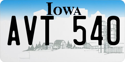 IA license plate AVT540