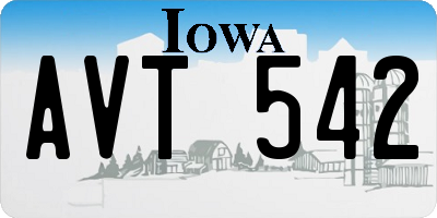IA license plate AVT542