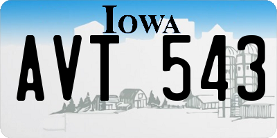 IA license plate AVT543