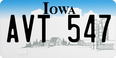 IA license plate AVT547