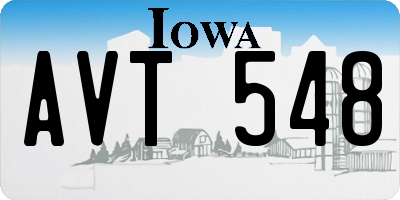 IA license plate AVT548