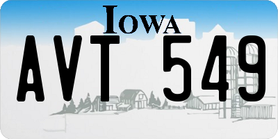 IA license plate AVT549