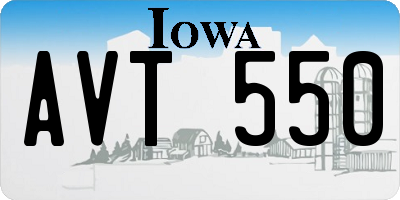 IA license plate AVT550