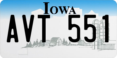 IA license plate AVT551