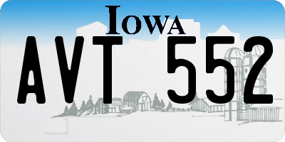 IA license plate AVT552