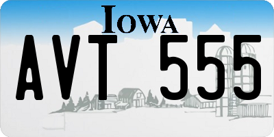 IA license plate AVT555