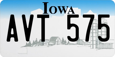 IA license plate AVT575