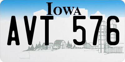 IA license plate AVT576
