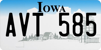 IA license plate AVT585