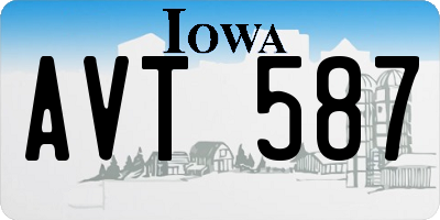 IA license plate AVT587