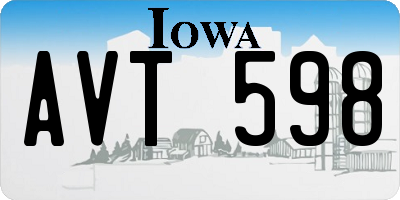 IA license plate AVT598