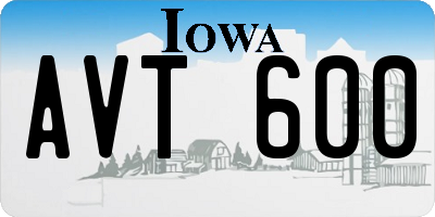 IA license plate AVT600