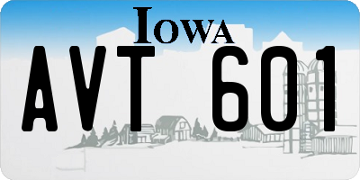 IA license plate AVT601