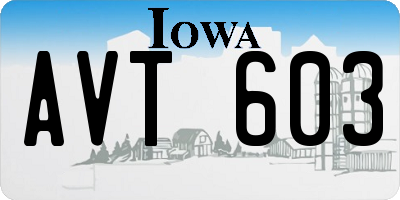 IA license plate AVT603
