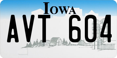 IA license plate AVT604