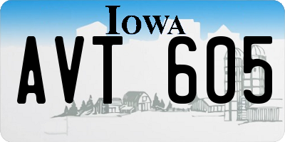 IA license plate AVT605
