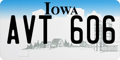 IA license plate AVT606