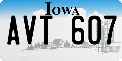 IA license plate AVT607