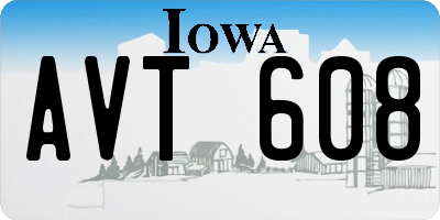 IA license plate AVT608