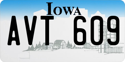 IA license plate AVT609