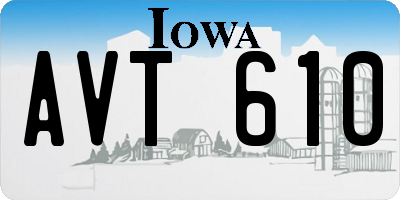 IA license plate AVT610