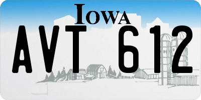 IA license plate AVT612