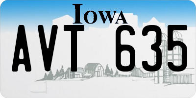 IA license plate AVT635