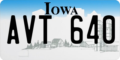 IA license plate AVT640
