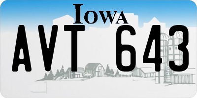 IA license plate AVT643