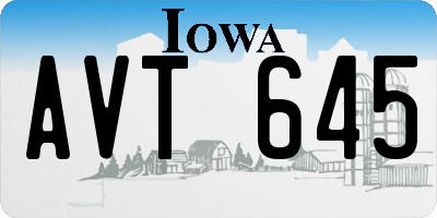 IA license plate AVT645