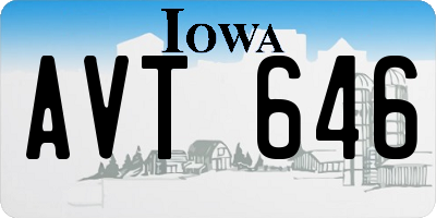 IA license plate AVT646