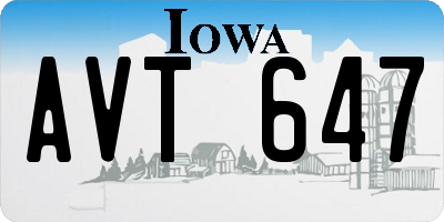 IA license plate AVT647