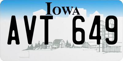 IA license plate AVT649