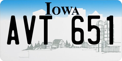 IA license plate AVT651