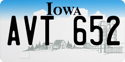 IA license plate AVT652